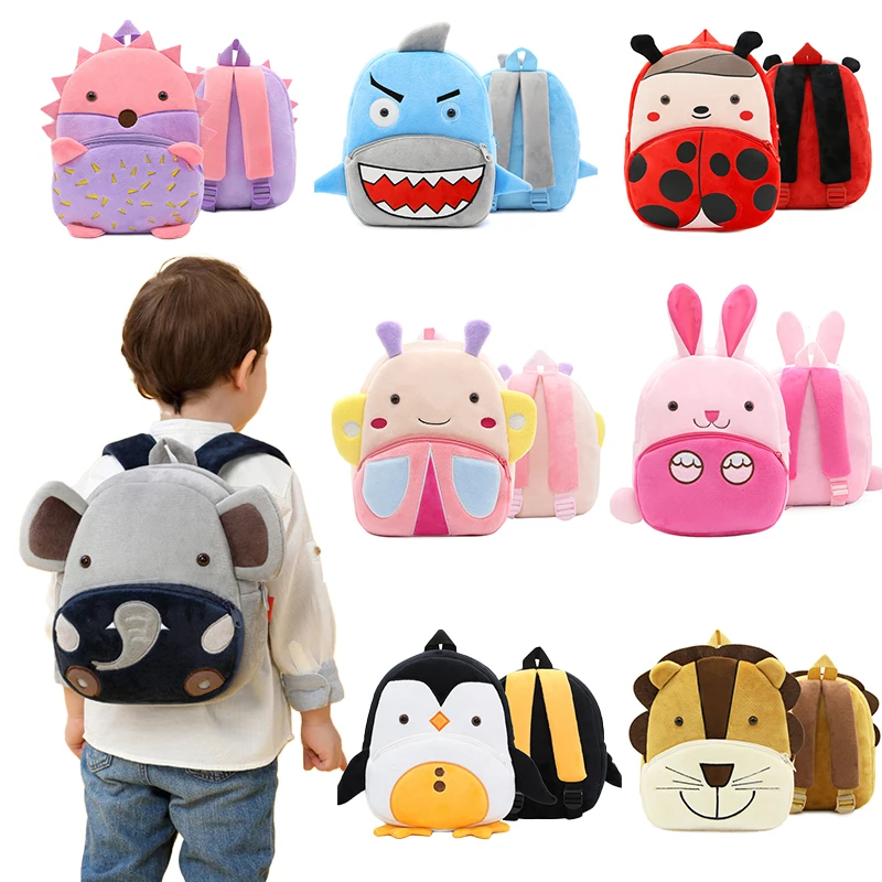 

Baby Kindergarten Backpack Cute Plush Animals Mini Bags for Kids Boys and Girls Nursery Backpack Children School Bag for 2-4Y