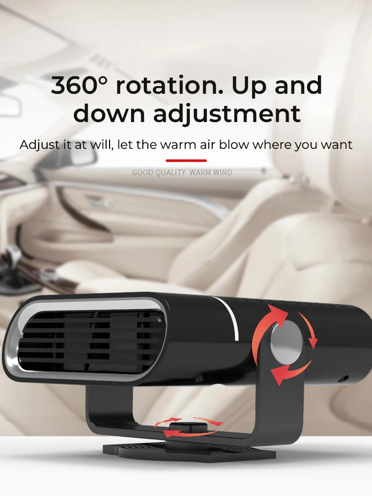 سخان ومروحة سيارة محمولة 2 في 1 - 360 درجة ° دوران، تذويب سريع، تسخين وتبريد، هادئ للغاية وخفيف الوزن لجميع المواسم! #4