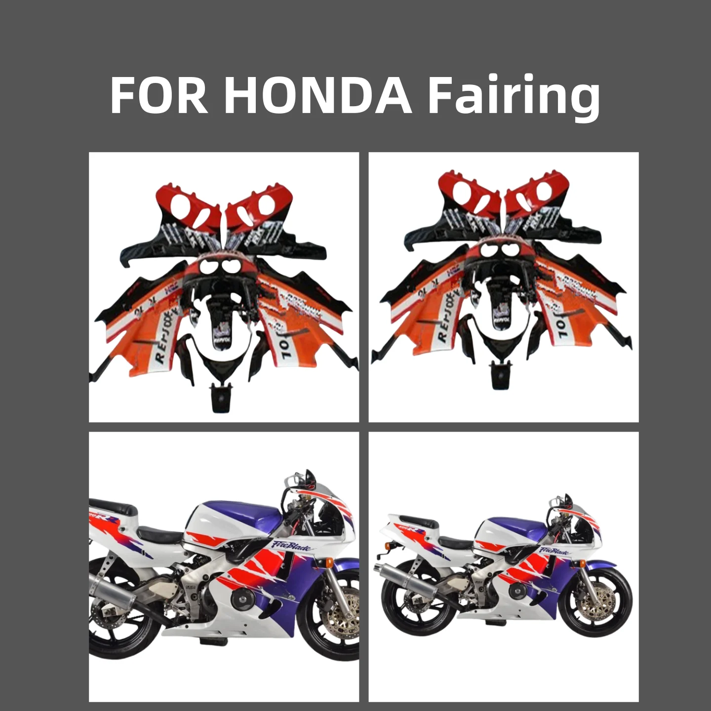 Fit For Honda CBR400RR NC29 Motorcycle Fairing Bodywork Kit Panel Set CBR400 CBR 400 RR NC29 NEW ABS High quality