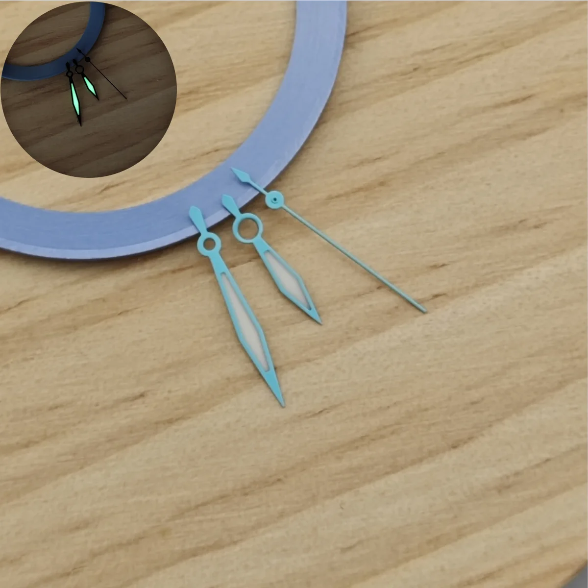 Grande agulha de espada triângulo, relógio modificado, verde luminoso, cor, NH35, tamanho de 13