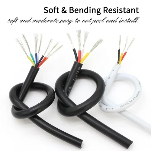 Imagen 2 del producto Cable de señal de cobre UL2464, 2/5/10M, 30, 28, 26, 24, 22, 20, 18, 16AWG, 2, 3, 4, 5, 6, 7, 8, 9, 10 núcleos, Cable de Audio electrónico