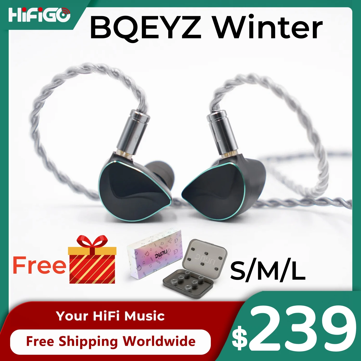 

BQEYZ Winter IEMs Hybrid Dynamic Driver PZT Bone Conduction In Ear Monitor Earphone Single-crystal Copper Silver-plated Cable