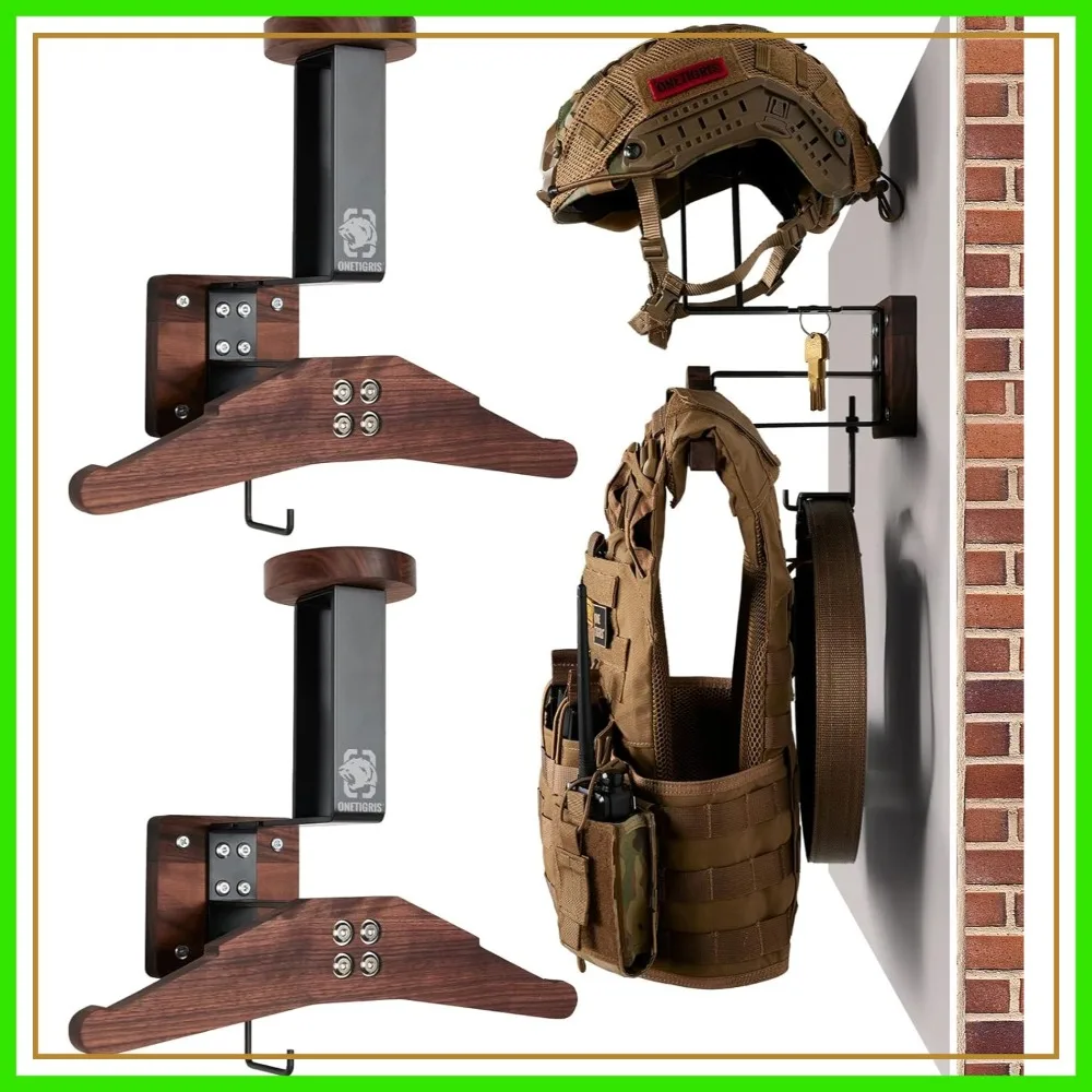 

Tactical Gear Wall Mount, Motorcycle Helmet Holder Stand, Plate Carrier Rack Jacket Hanger for Police Football Cycling