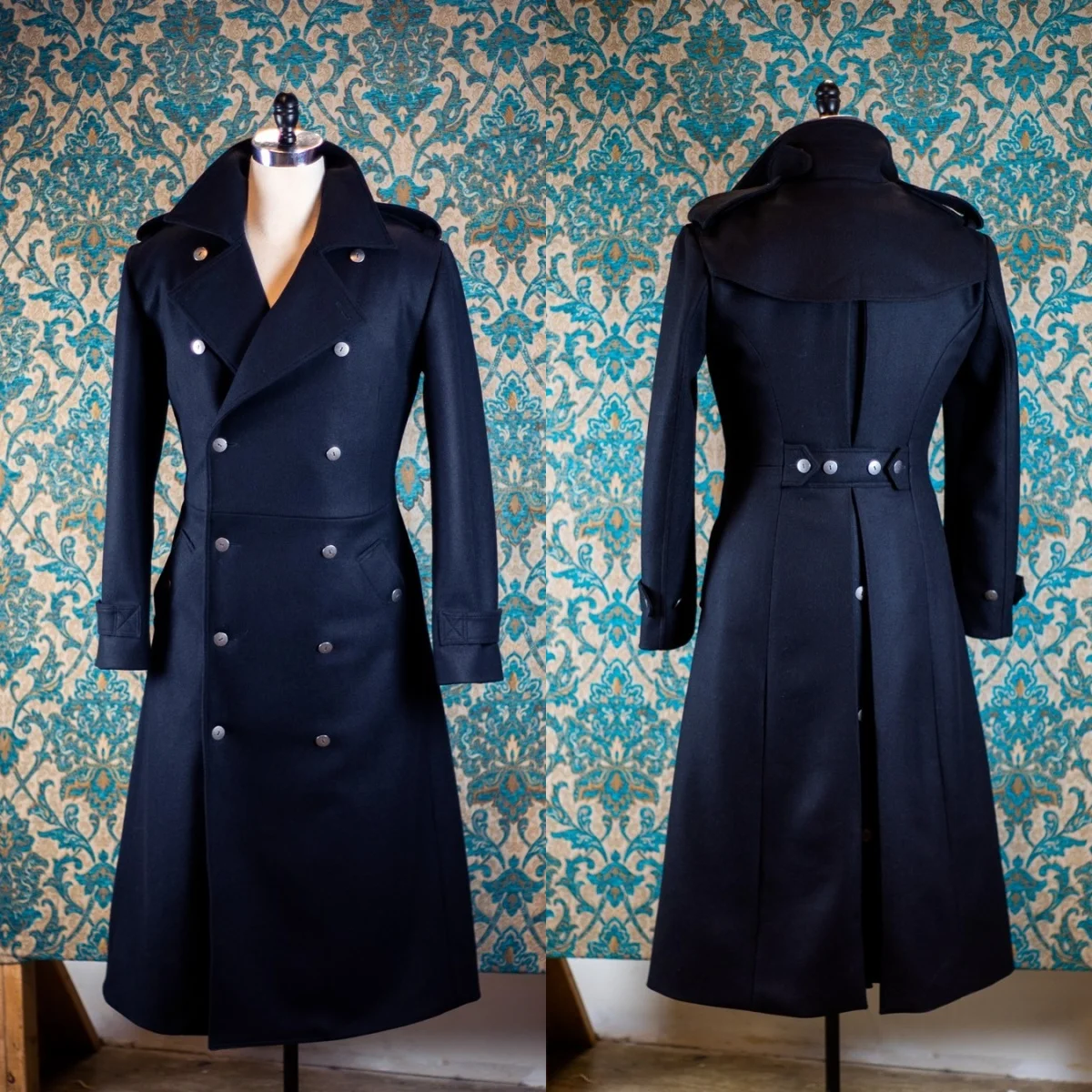 Modern Men Long Coat 1Pce Notched Lapel Long Sleeve Trench Coats Double Breasted Warm Plus Size Business Blazers Customized