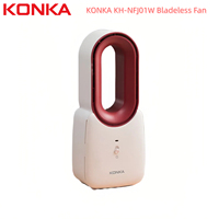 KONKA KH-NFJ01W Rechargeable Bladeless Fan - Dual Cold & Warm Modes, Flame Retardant Plastic, Portable for Home/Office