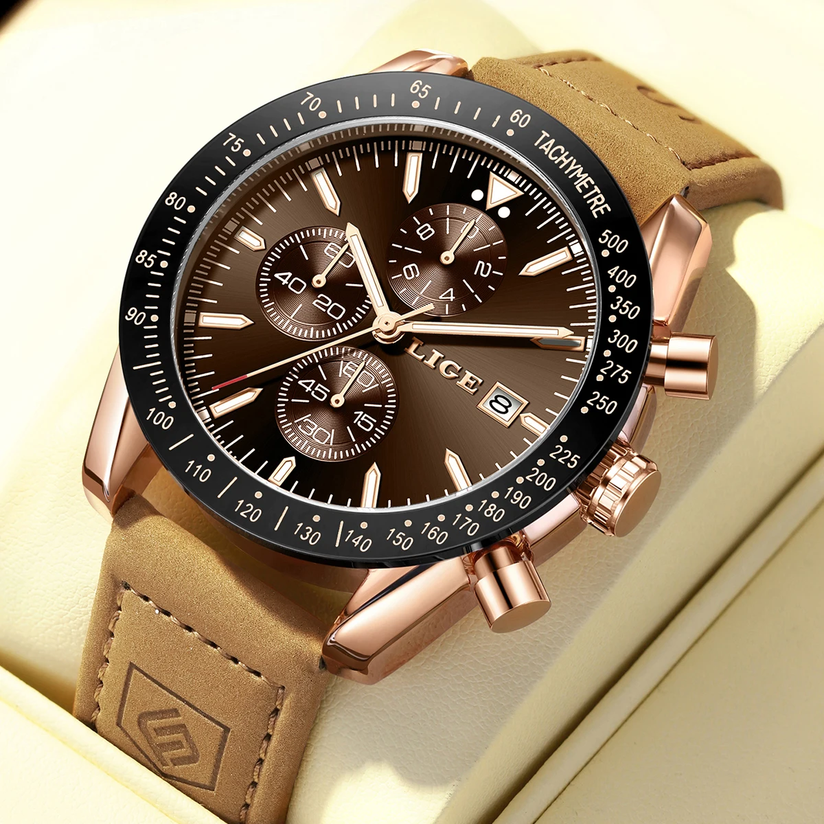 LIGE Watch For Men Top Brand Luxury Fashion Leather Quartz Men Watches Date Business Sports Male Wristwatch Clock Montre Homme