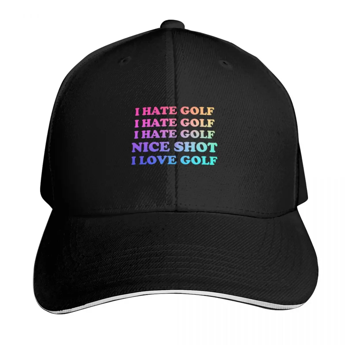 I Hate Golf I Hate Hate Nice Shot Love Baseball Cap Vintage Retro Embroidered Lightweight Packable Gift for Him Her