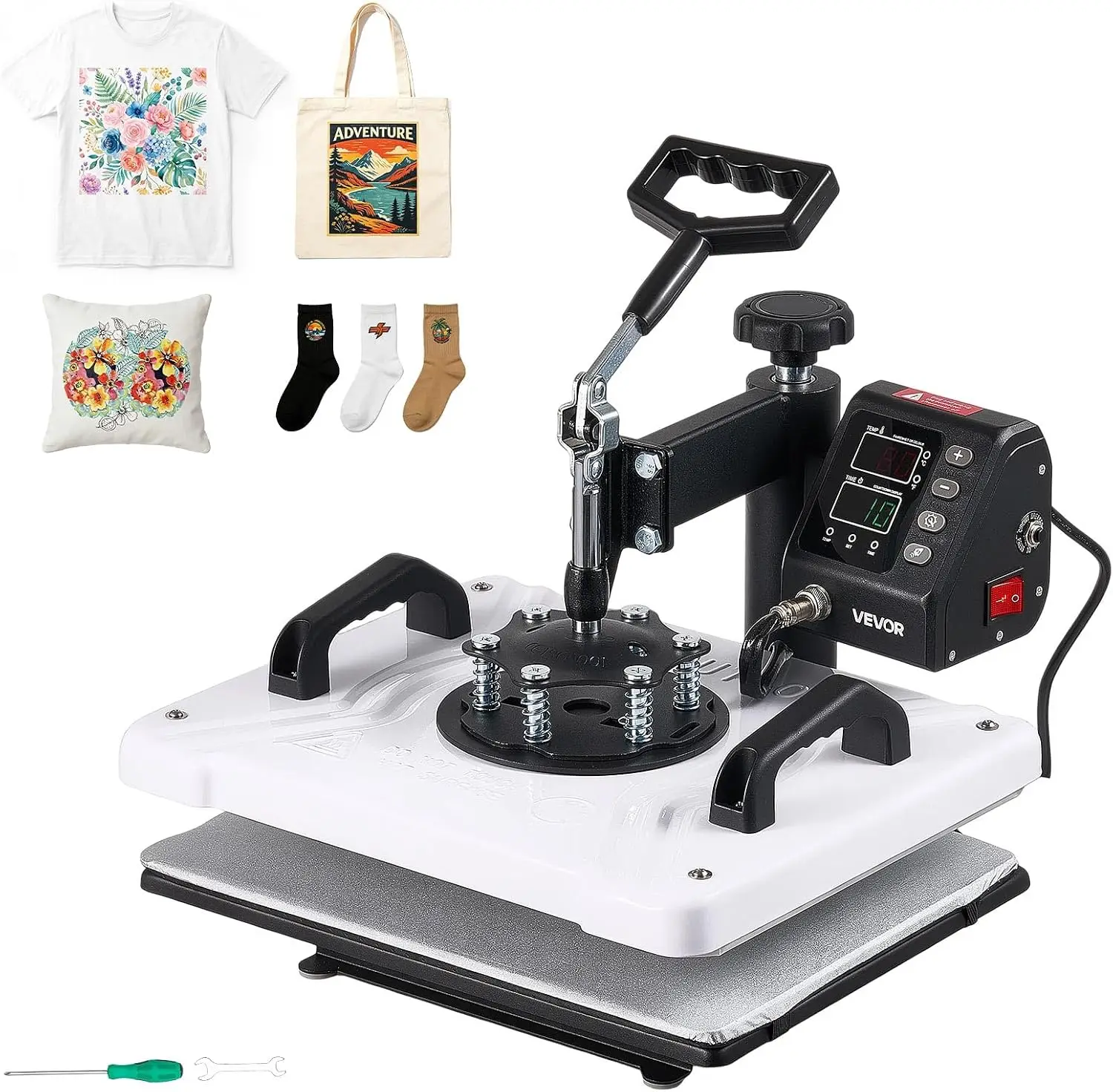 Heat Press Machine 12 x 15 in Sublimation Press Machine Swing Away, Heat Up Fast and Even, Digital Precise Time and Temperature