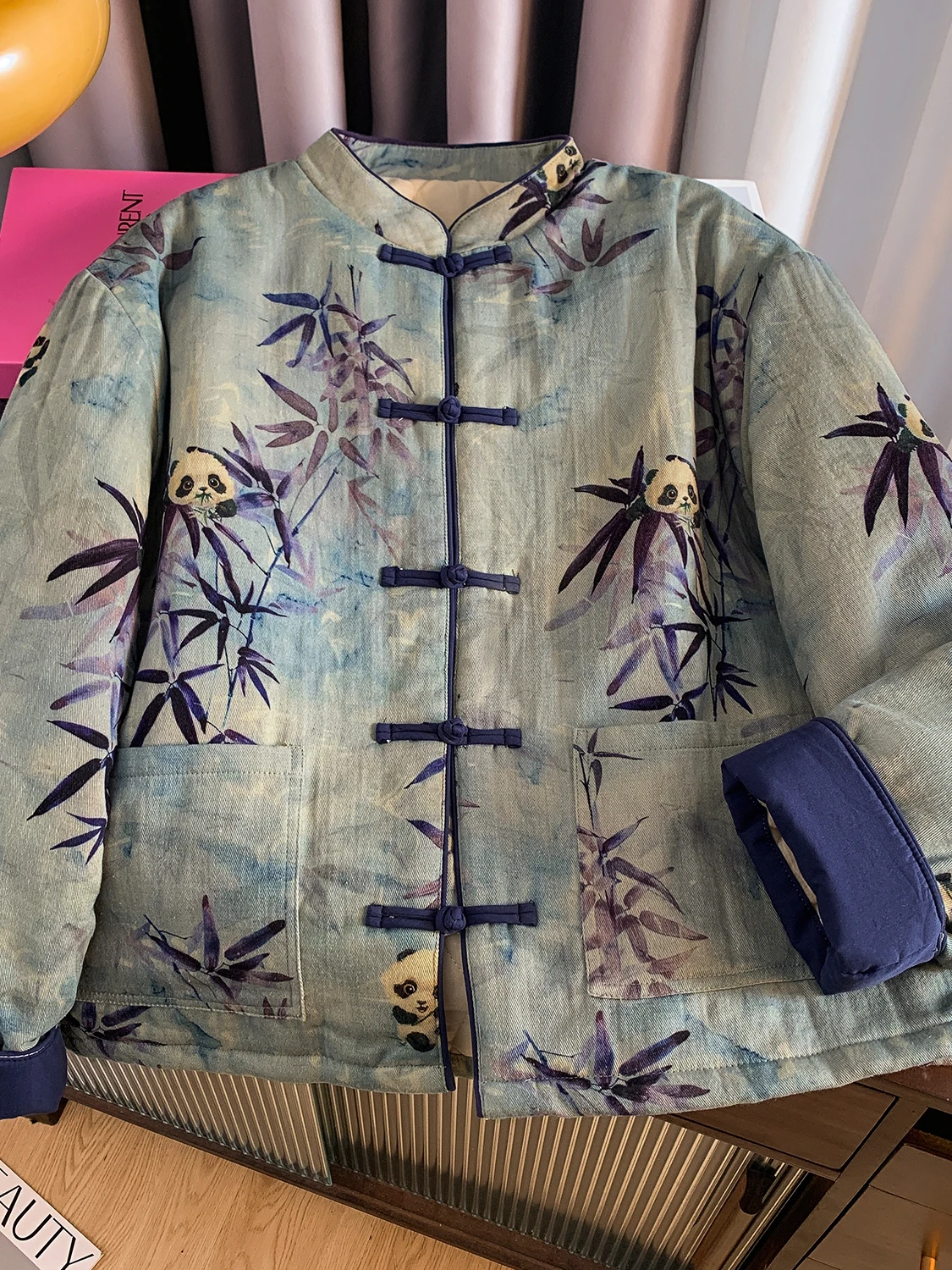 

Ele Retro Хлопок Jaet Long Sve на пуговицах Ancient Sle Женское зимнее пальто большого размера Прямой крой Thiened Chinese...