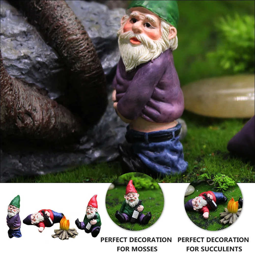 

4Pcs Dwarf Craft Resin Garden Decor Statue for Outdoor Indoor Decoration Yard Fairy Ornament Home Patio Landscape Mini Statue