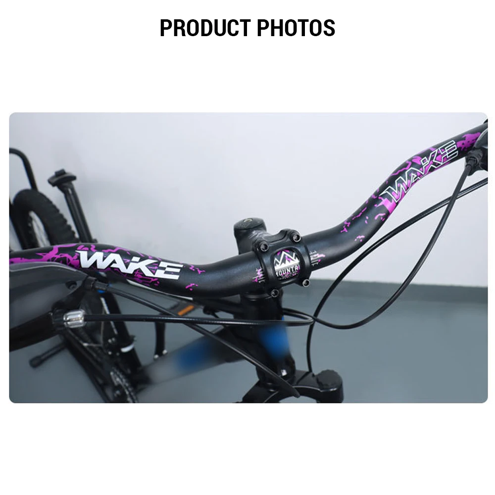 Wake 31.8MM Mountain Bike Handlebar Aluminum Alloy Bicycle Riser Handlebar 55MM Rise 780MM Length Bicycle Bar with Matte Surface