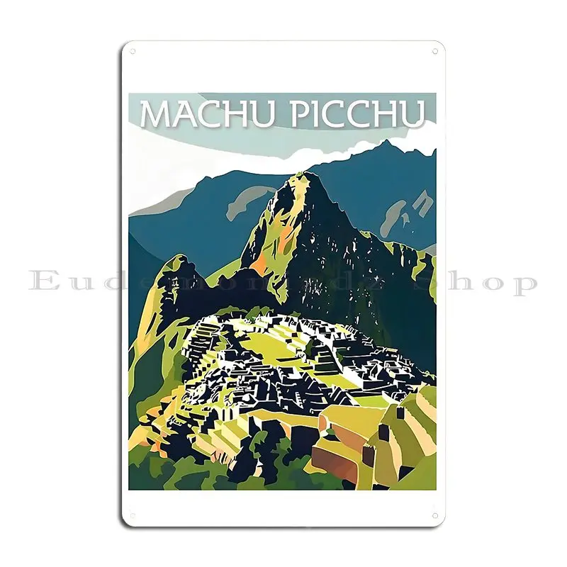 Machu Picchu Vintage Poster Metal Plaque Living Room Kitchen Cave Create Cinema Tin Sign Poster