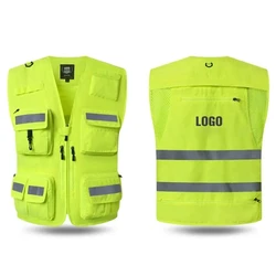 Nuovo gilet da uomo riflettente giacche gilet da uomo Multi tasca fotografia escursionismo gilet da pesca gilet da uomo senza maniche in rete traspirante