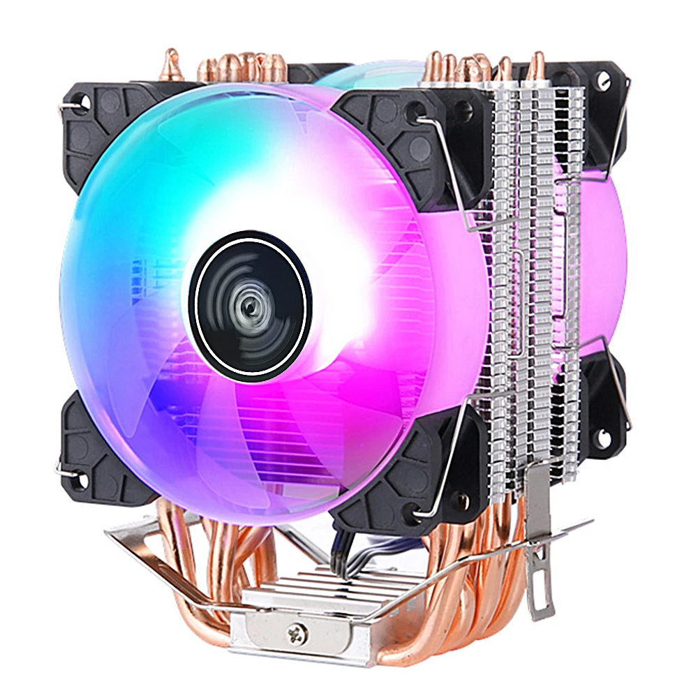 XUANFENG Radiator CPU Chłodzenie PC 2/4/6 Heat Pipe Wentylator 90mm Kompatybilny z LGA115x 1200 2011 x79 x99 E5 2066 1700 i3 i5 i7 AM4 — zdjęcie 2