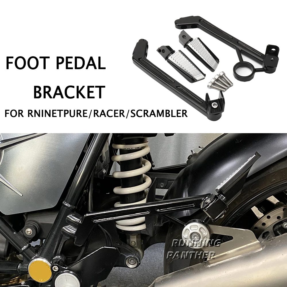 

Motorcycle Footpegs Rear Passenger Foot Pegs Foot Rests Pedal Bracket Aluminum For BMW RnineT RNINET R nineT NINET R9T 2014-