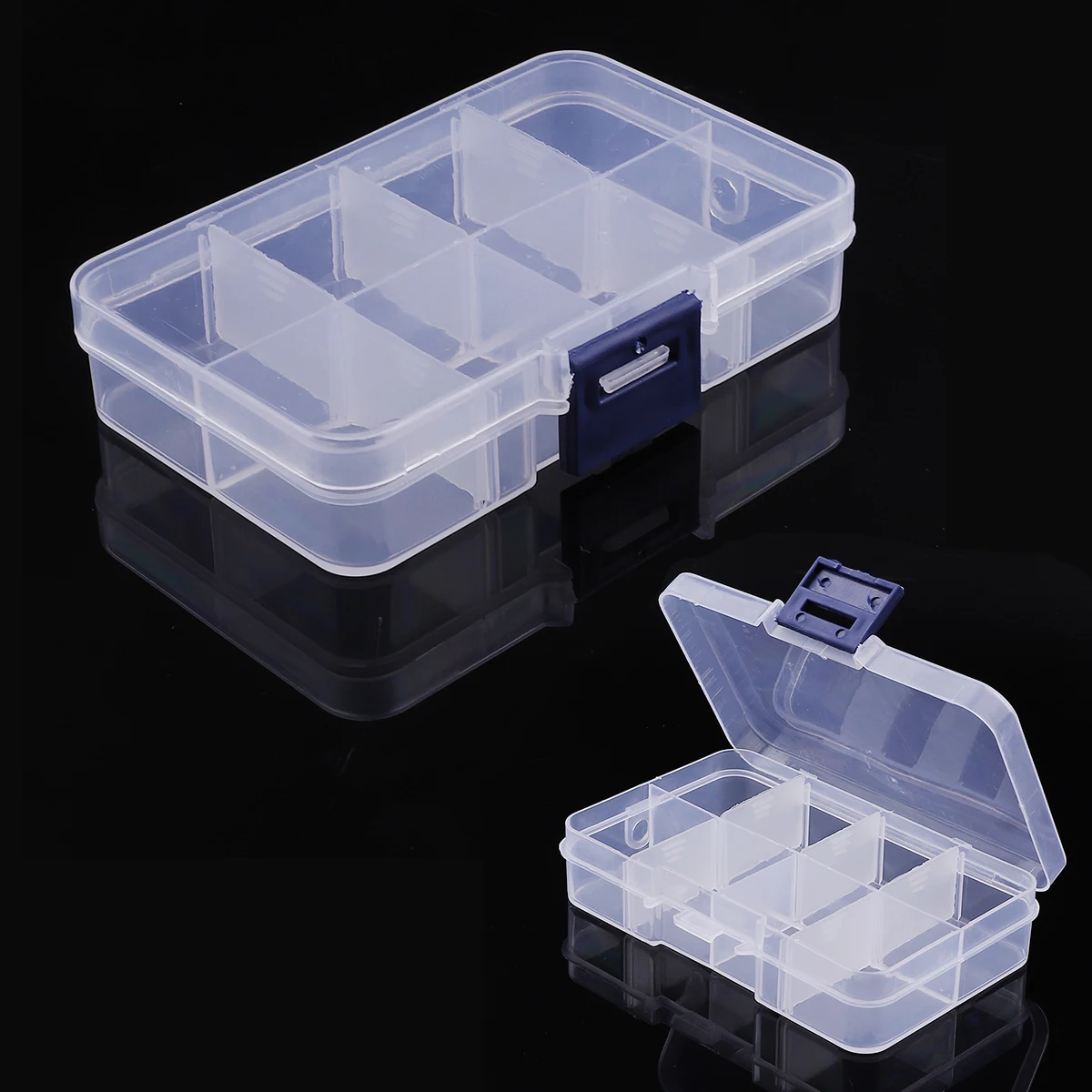 Transparent Plastic Storage Jewelry Box Compartment Adjustable Container For Beads Earring Box For Jewelry Rectangle Box Case