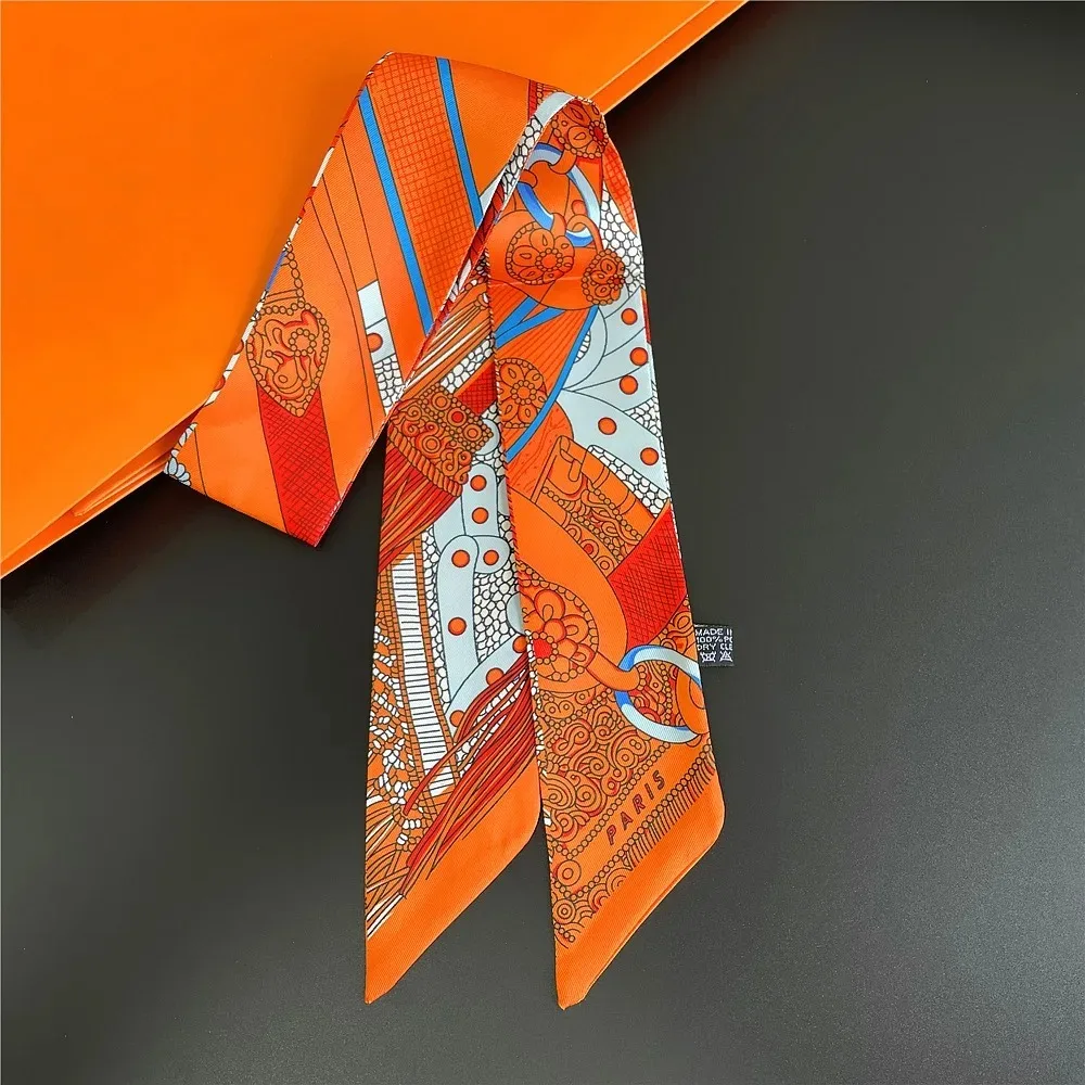2024 Korean Fashion New Women\'s Twill Decorative Ribbon Small Scarf Binding Bag Handle Ribbon Hair Band Small Scarf Headband