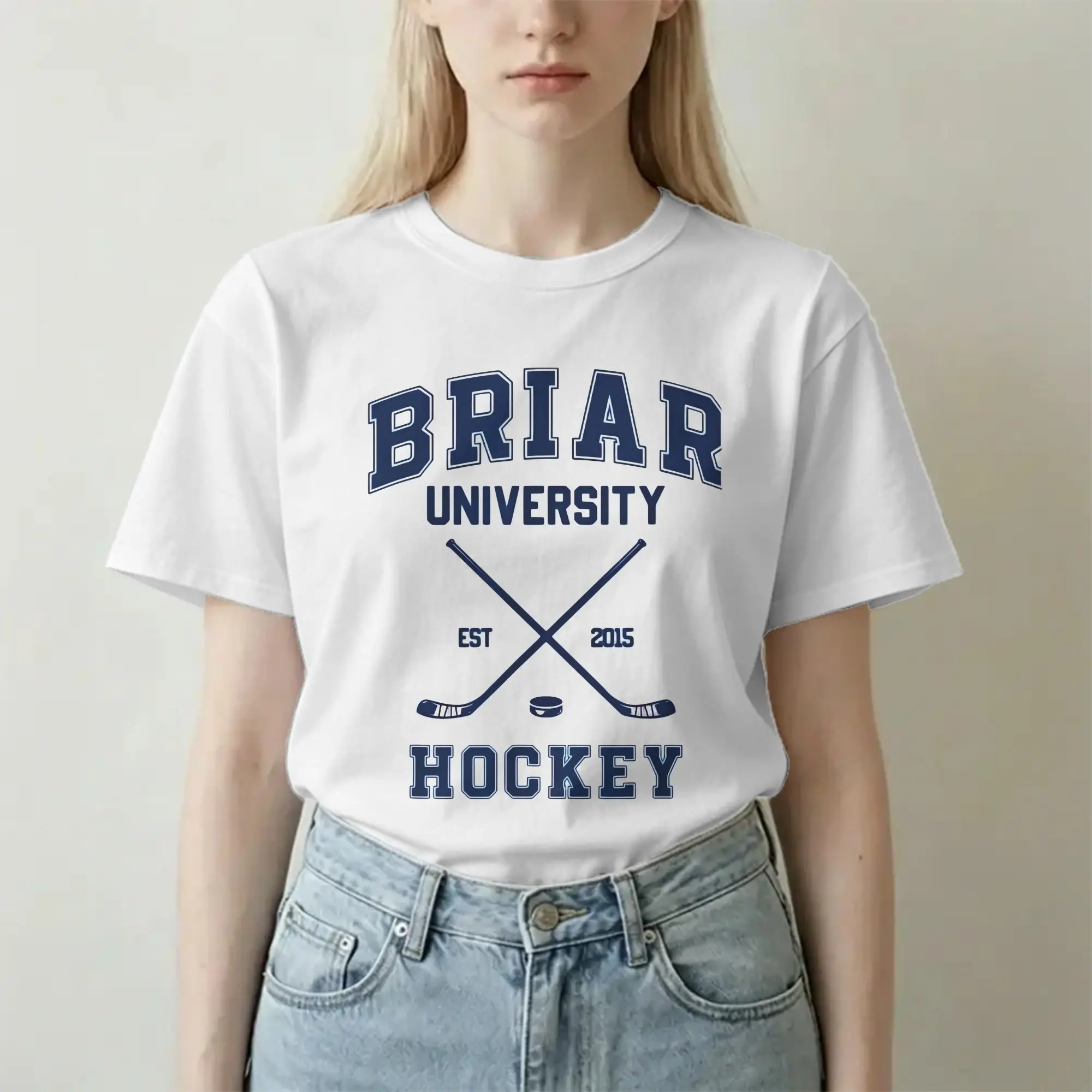 Camiseta Briar U Hockey Off Campus Graham 44 para homens e mulheres, camiseta engraçada de algodão puro, gola redonda, roupas plus size