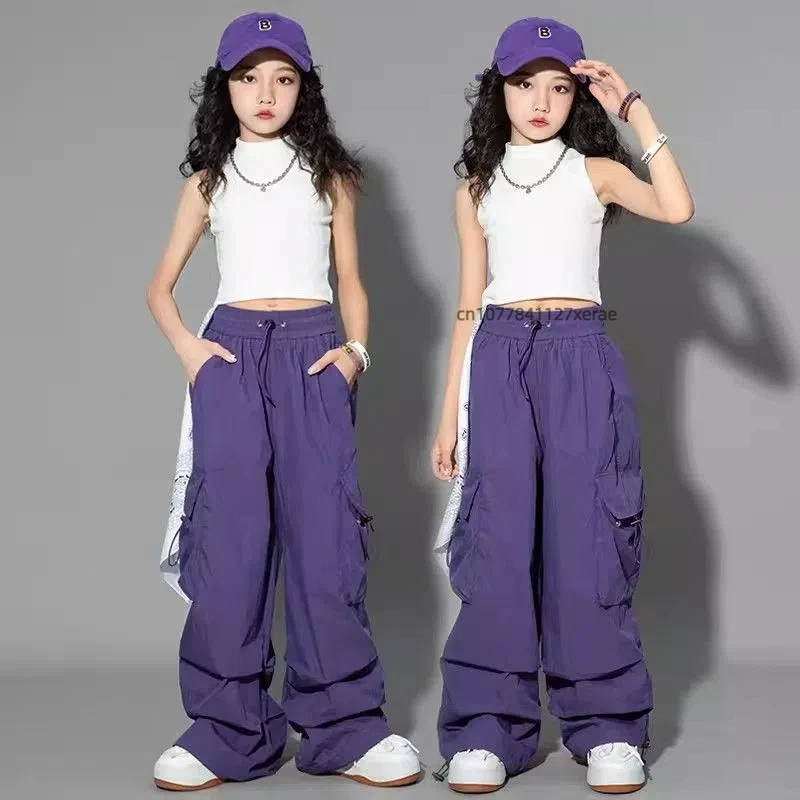 Children's Dance Costume Vest Work Pants Two-piece Set Jazz Dance Hip-hop Dance Costume Children's Street Dance Costume Set