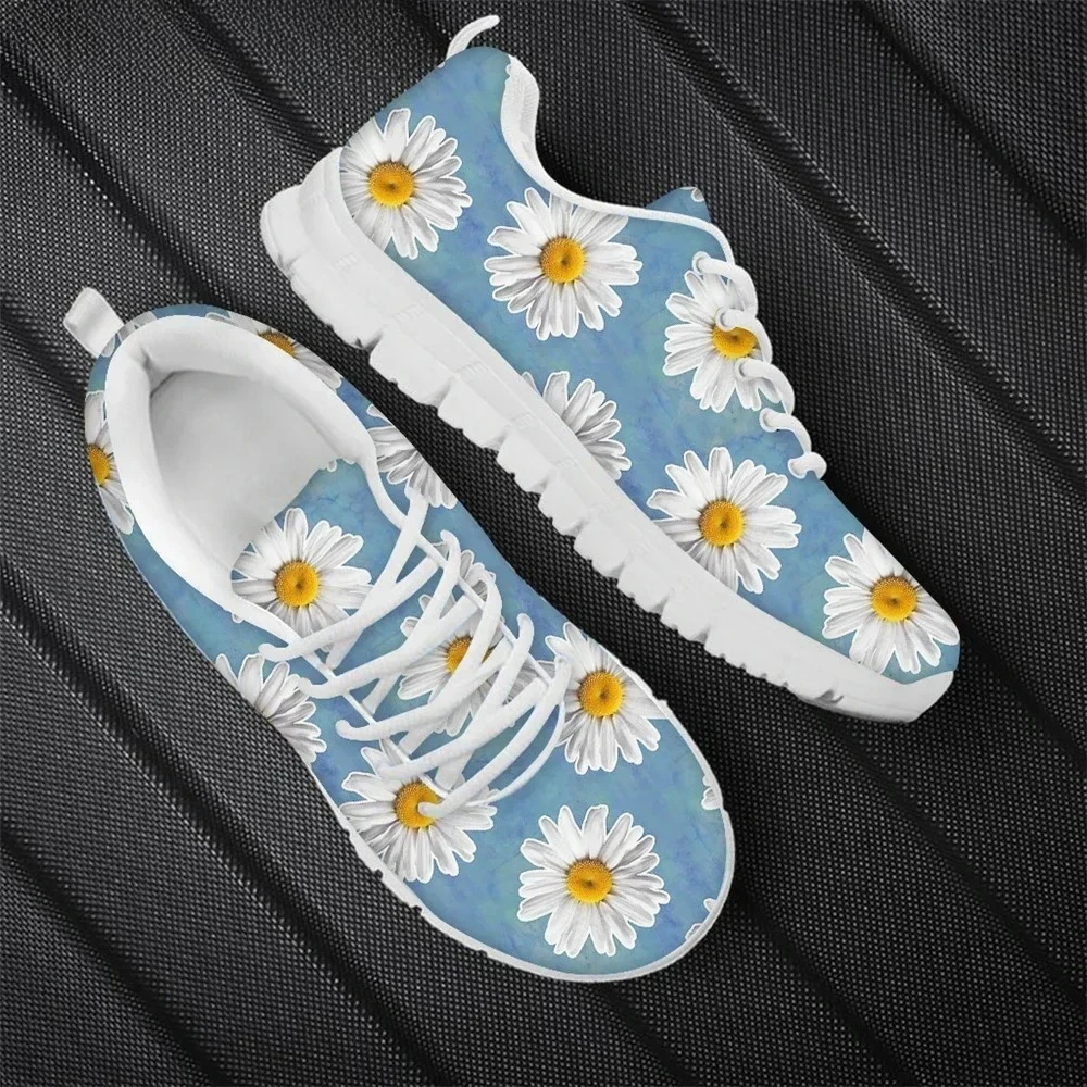 

Hot Sell Women Warm Soft Sneakers Autumn Pretty Little Daisy Pattern Lady Flat Shoes Lace Up Vulcanize Scarpe