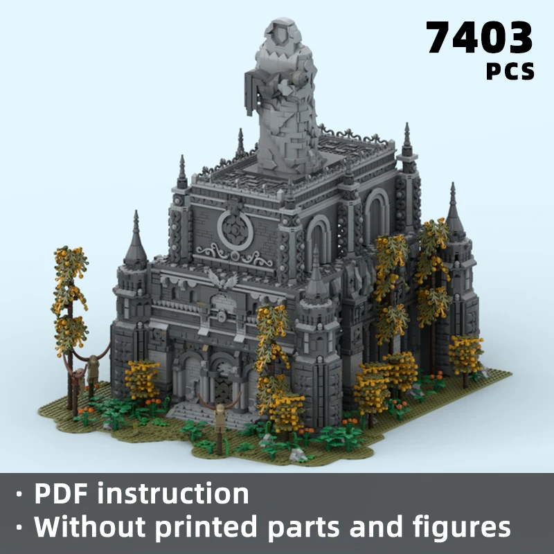 soulslike game scene hero grave bricks architecture diorama blocks medieval boss battle ring building product moc monster