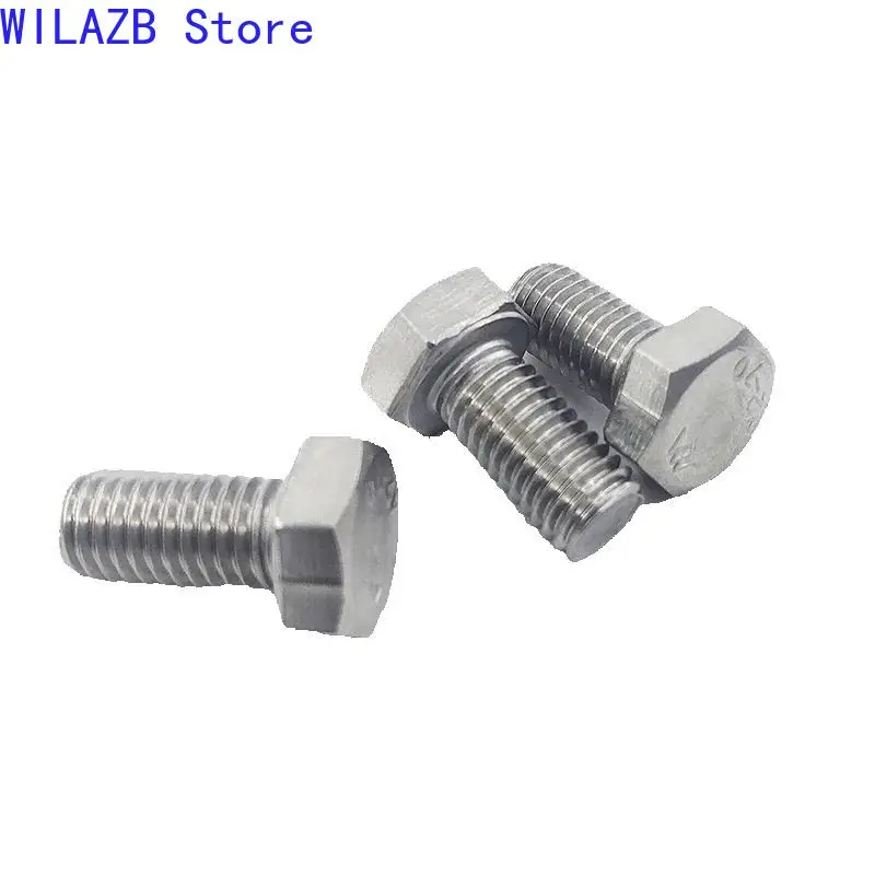 

1/10Pcs M3 M4 M5 M6 M8 M10 M12 DIN933 GB5783 304 Stainless External Hex Full Thread External Outside Hexagon Head Cap Screw Bolt