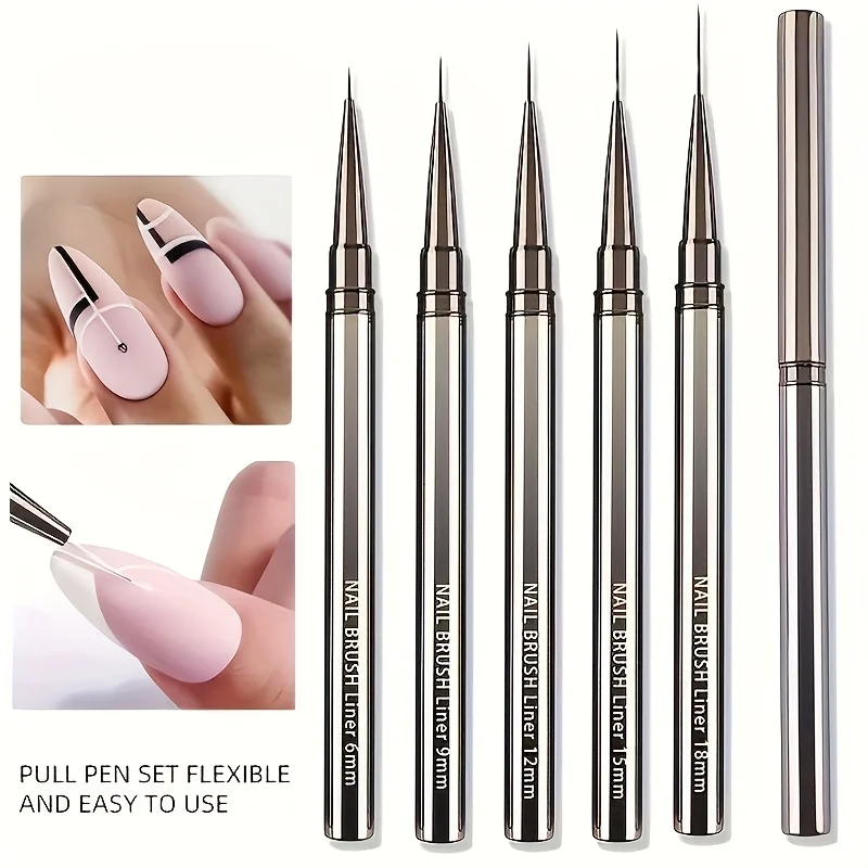 

1 набор инструментов для рисования линий на ногтях, ручки для росписи ногтей, точные кисти для гель-лака, подходящие для тонких полосок, цветочных узоров и рисунков в виде листьев, специально разработаны для систем гель-лаков для нейл-арта, прочные инстру