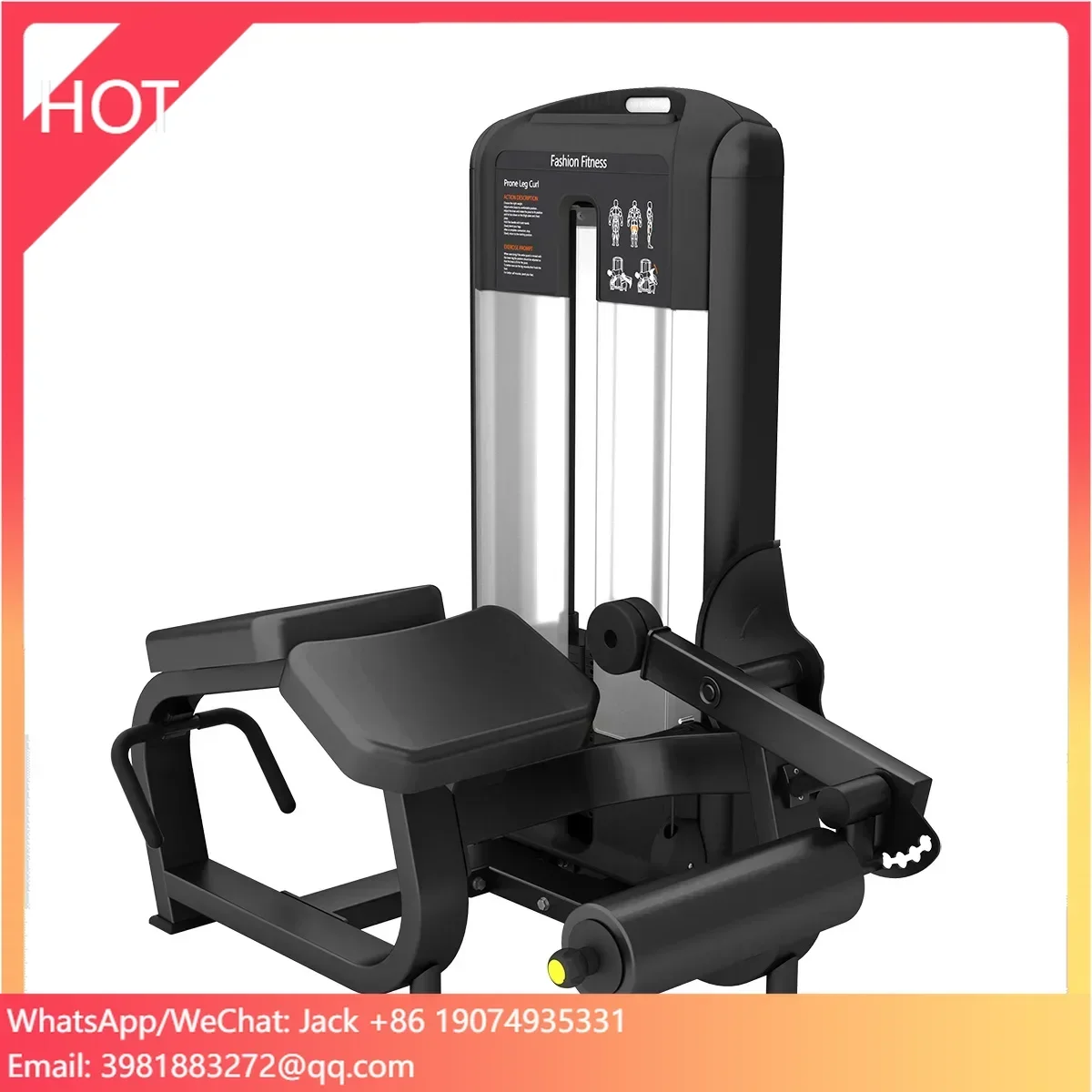 New Design Prone Leg Curl Gym Machine Steel Fitness Equipment For Back Body Building Arm Exercise Pin Loaded