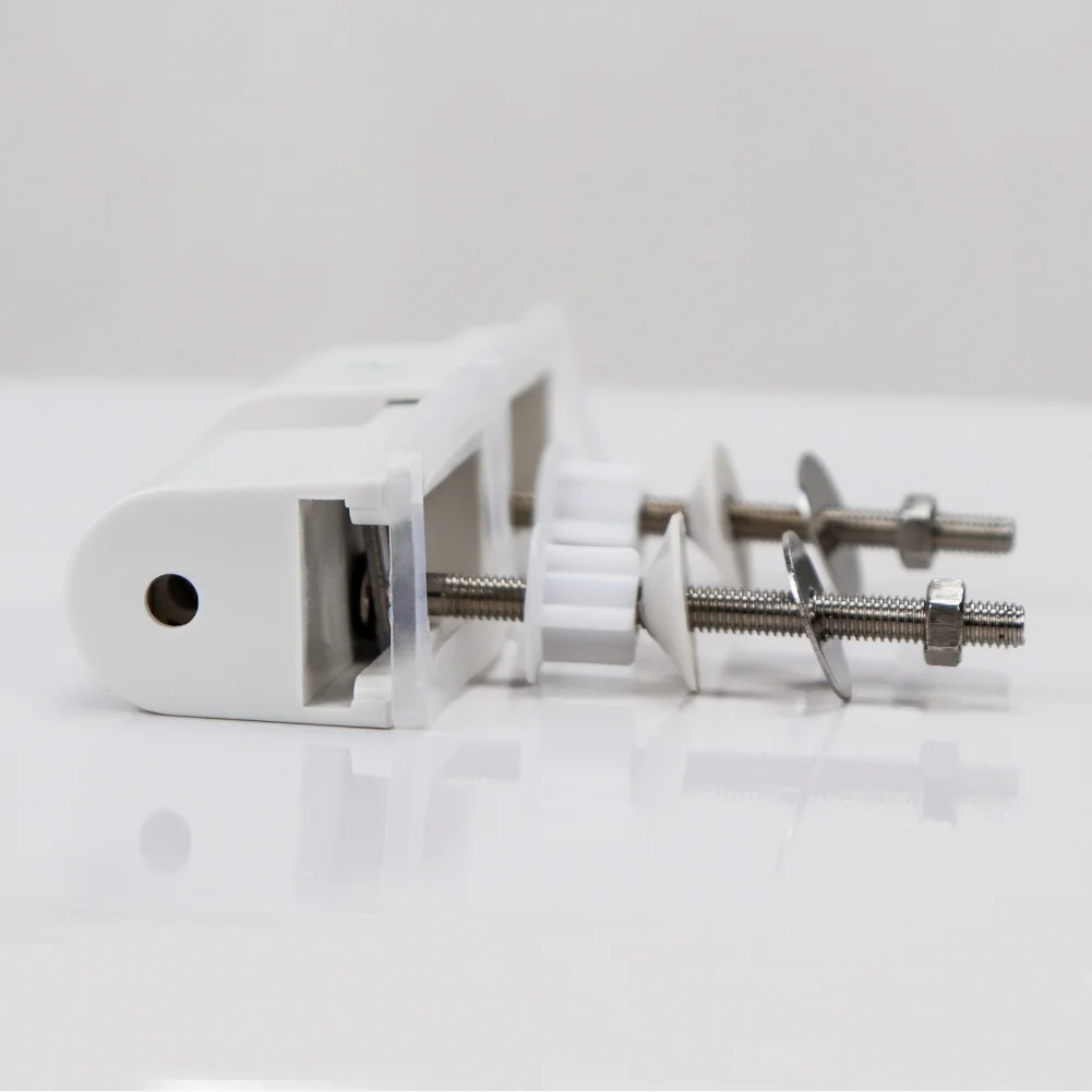 White Toilet Lid Hinge ABS And Metal Construction Gentle Self-closing Quiet Lowering For Standard Toilet Seats