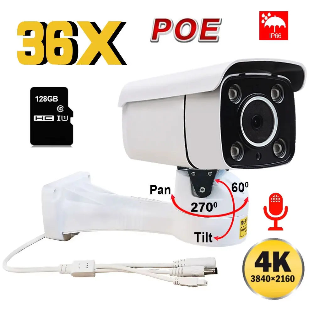 Neue 8MP 4K PTZ IP Kamera H.265 Outdoor 36x Zoom Autofokus POE Nachtsicht Sicherheit Kamera Onvif Kompatibel hikvision NVR