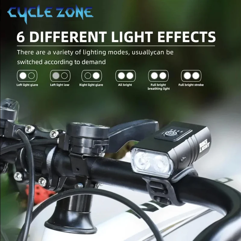 T6 LED Bike Front Light Bicycle Headlight Rechargeable Bright MTB Road Bike Head Lamp LED Cycling Flashlight for Night Riding