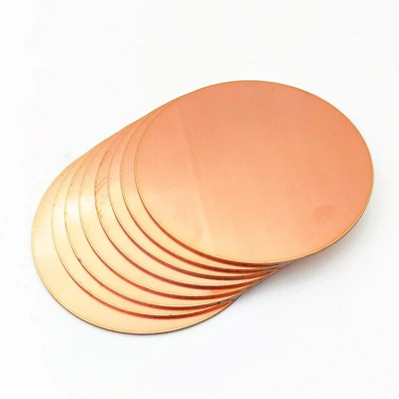 T2 Copper Disc Pure Copper Round Plate Circular Sheet DIY Metal Thickness 1.5mm 2mm 3mm Diameter 20/30/50/60/80/100/150/200mm