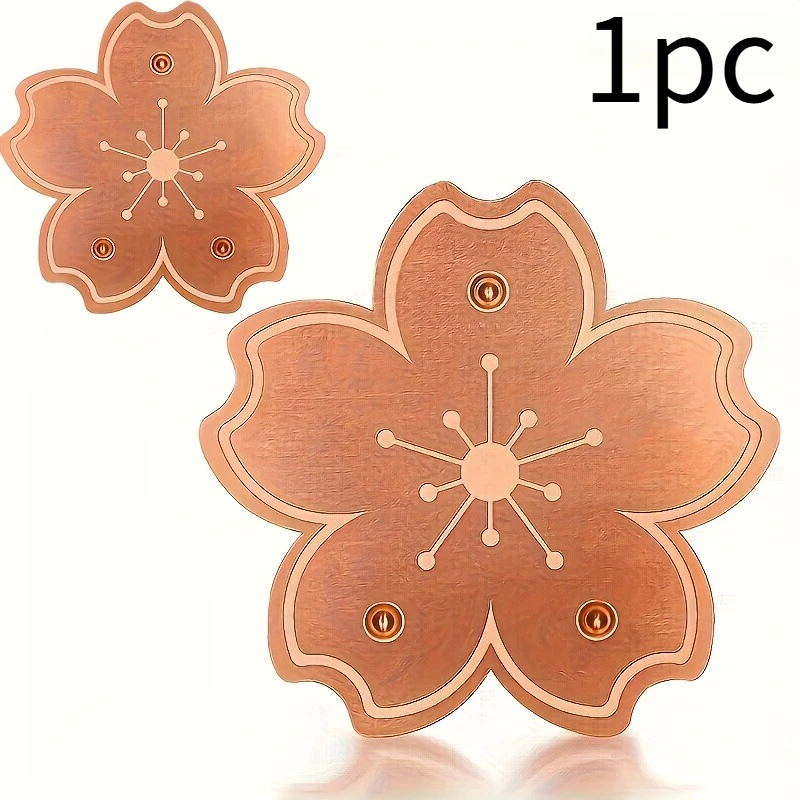 1pc Pure Copper Bird Bath Tray, Floral Pattern Rust Resistant Tray for Outdoor Garden Courtyard Pond All Seasons