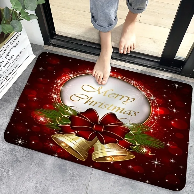 Christmas Floor Mat Entrance Door Mat Bedroom Bathroom Non-slip Carpet 2025 Merry Christmas Home Decor New Year Gift Floor Mat