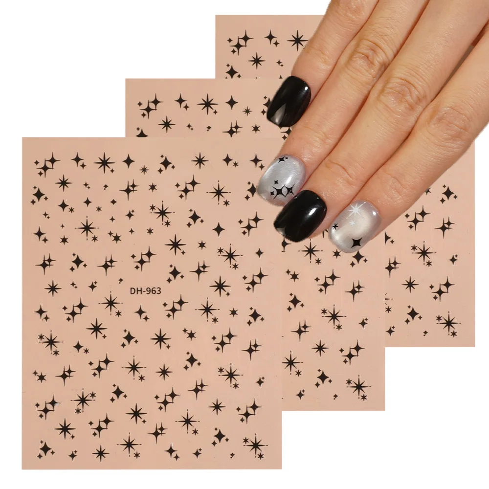 

1/5/10PCS Star Starry Sky Nail Stickers 3D Flat Exquisite Simple Lines Nail Art Stickers Women DIY Manicure Decorative Decals