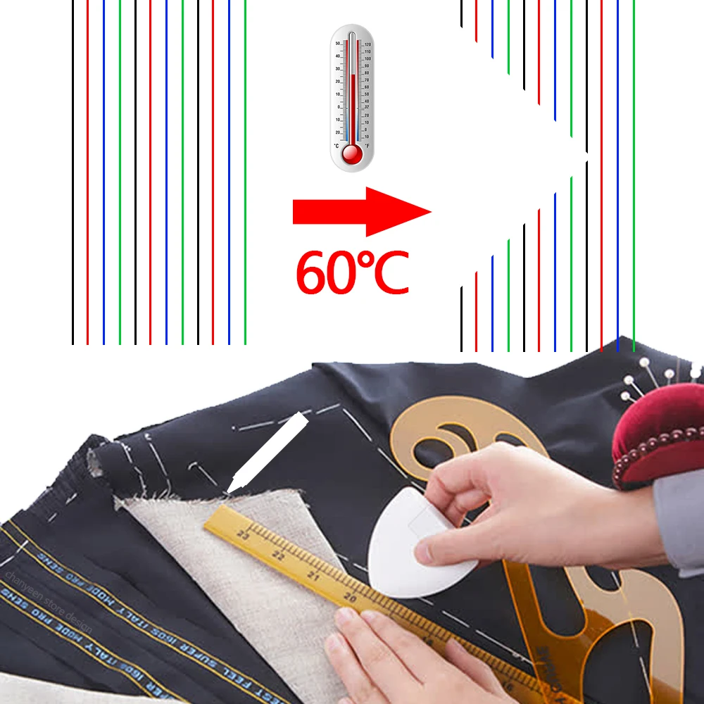 4-40Pcs High Temperature Disappearing Fabric Marker Pen Erasable Refill Pens For Patchwork Fabric PU Leather Mark Sewing Tools