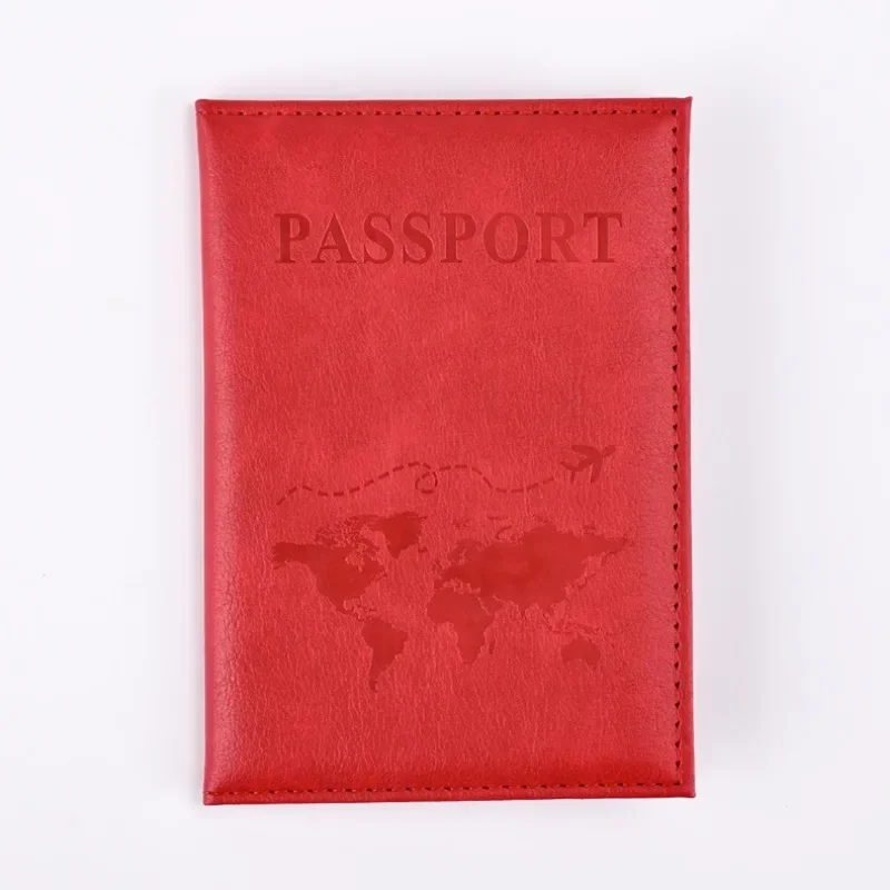 PU Leather Card Cover Case Unisex New Simple Fashion Passport Cover World Thin Slim Travel Passport Credit Card Holder Wallet