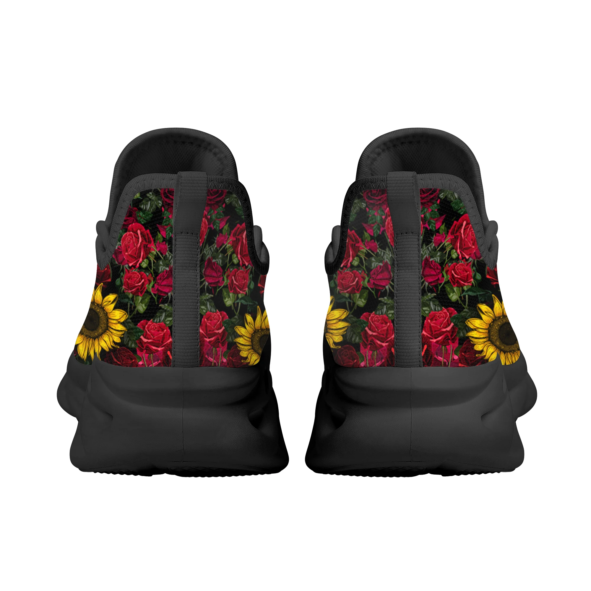 INSTANTARTS Classic Sunflower Red Rose Woman Shoes Kintting Sneakers Big Size 45 46 Footwear Comfort and Breathable 2022