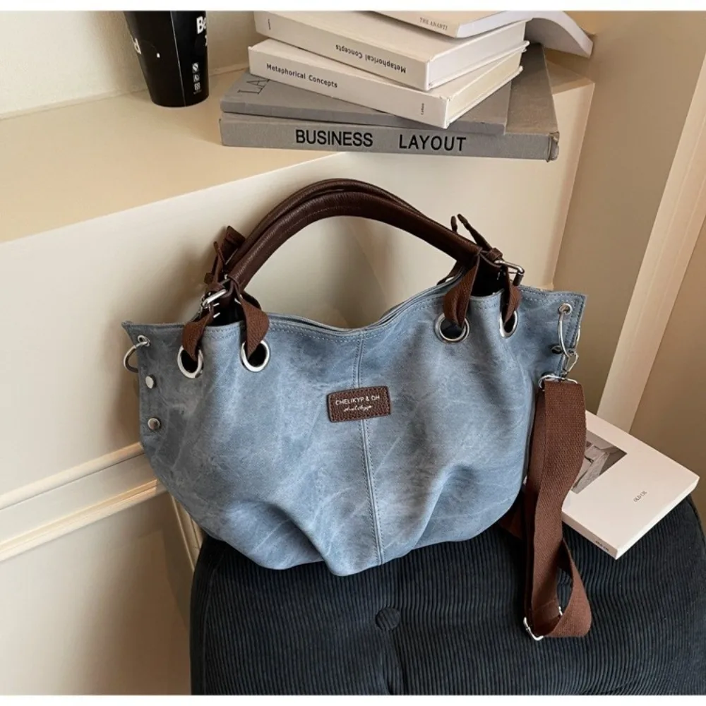 

Fashion PU Leather Shoulder Bag Casual Large Capacity Handbag Portable Multifunctional Tote Bag Women