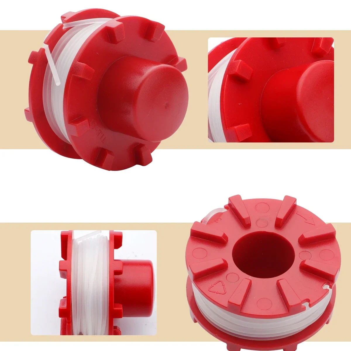 4 PCS Red Line Spool Trimmer Coil For Einhell Rasentrimmer GE-CT 36/30 Li E SOLO, AGILLO 36/255 BL, AGILLO 18/20