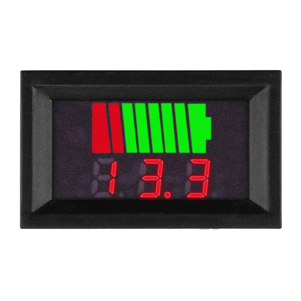 DC 6V-72V Voltmeter Battery Power Indicator Lithium Battery Capacity Meter LED Digital Display Vehicle Car With 20cm Lead Cable