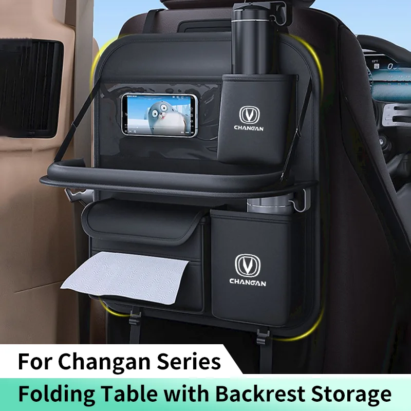 Car Seat Back Organizer For Changan CS35 alsvi CS55 CS75 CS85 Auto Backseat Storage Bag with Foldable Table Tray Tablet Holder