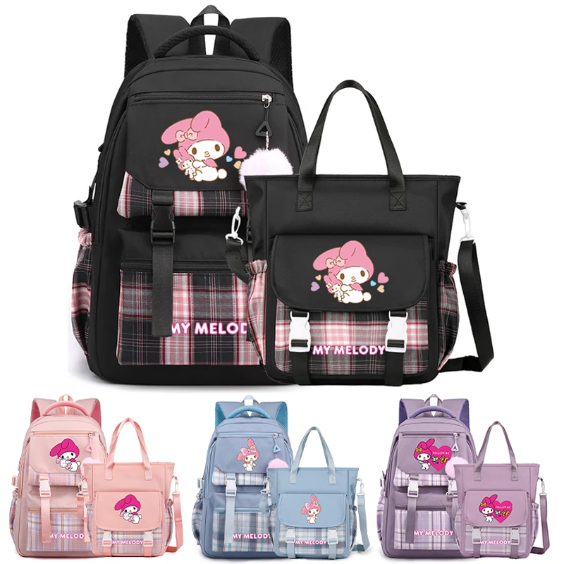 My Melody Backpack Set Teenager Student Hildren Schoolbag with Shoulder Bag Girl Boy Handbag Gift Ladies Commuter Bag Laptop Bag