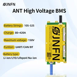 ANT BMS 10S–32S High voltage 36V 48V 60V 72V 84V 96V 150V LiFePO4/LTO/Li-Ion 18650 21700 Batteries UART/CAN Bluetooth Smart bms
