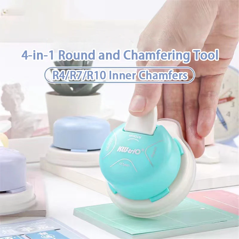 Multi-Function Round Corner Cutter 4-in-1 - Handheld Paper Edge Trimmer for DIY Crafts, Portable Scrapbooking Angle Cutting Tool