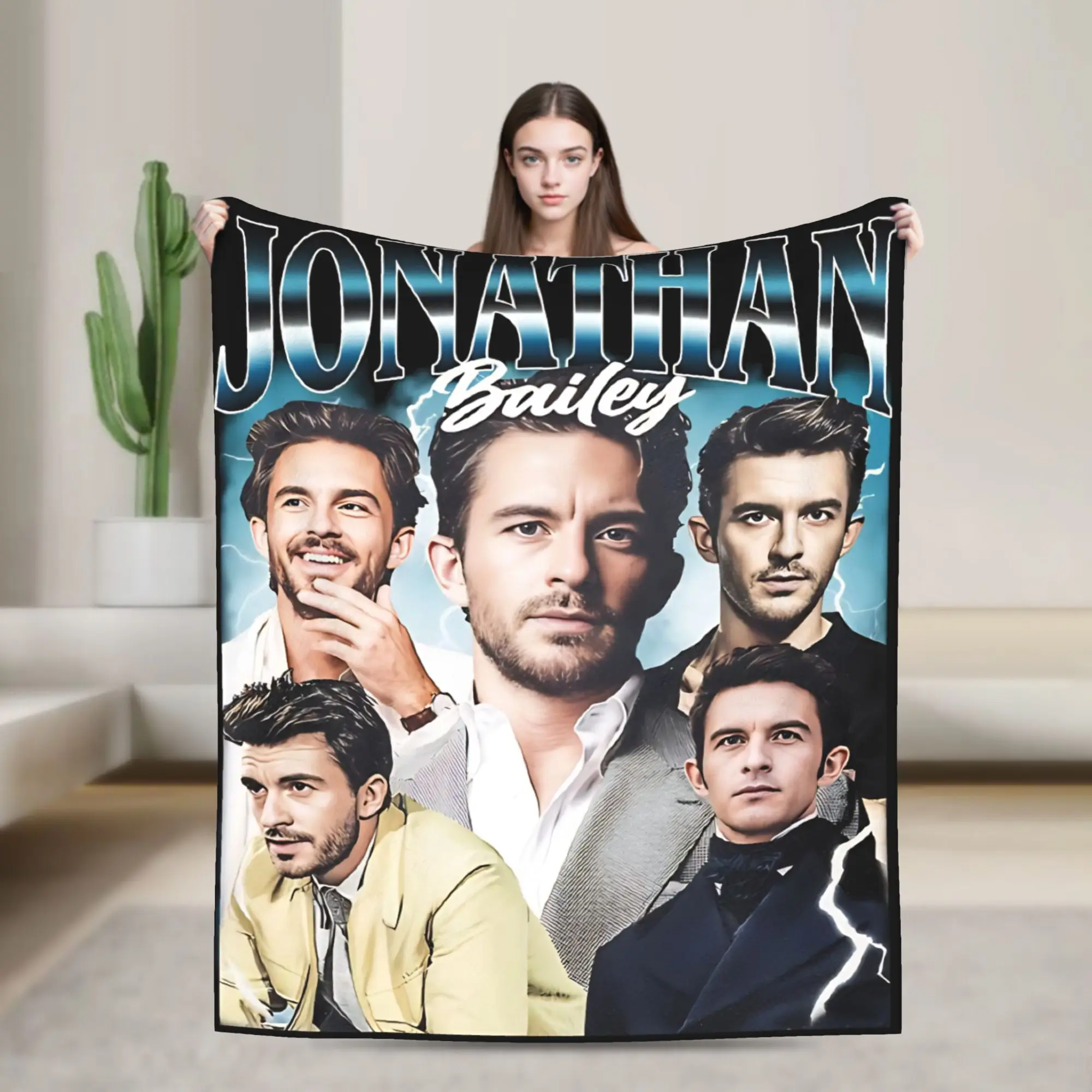 بطانية جوناثان بيلي متعددة الأحجام، بطانيات رمي قطيفة ناعمة غامضة للأريكة والسرير