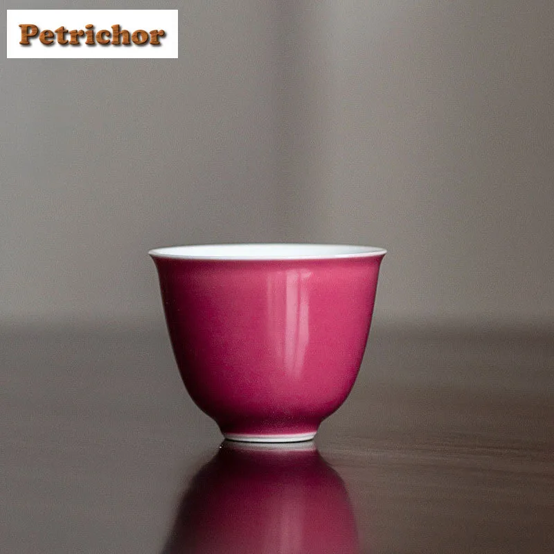 

2pc/lot Crimson Teacup Boutique Tea Bowl Single Cups Tea-tasting Meditation Cup Chazhan Master Cups Cafes Accessories Craft 40ml