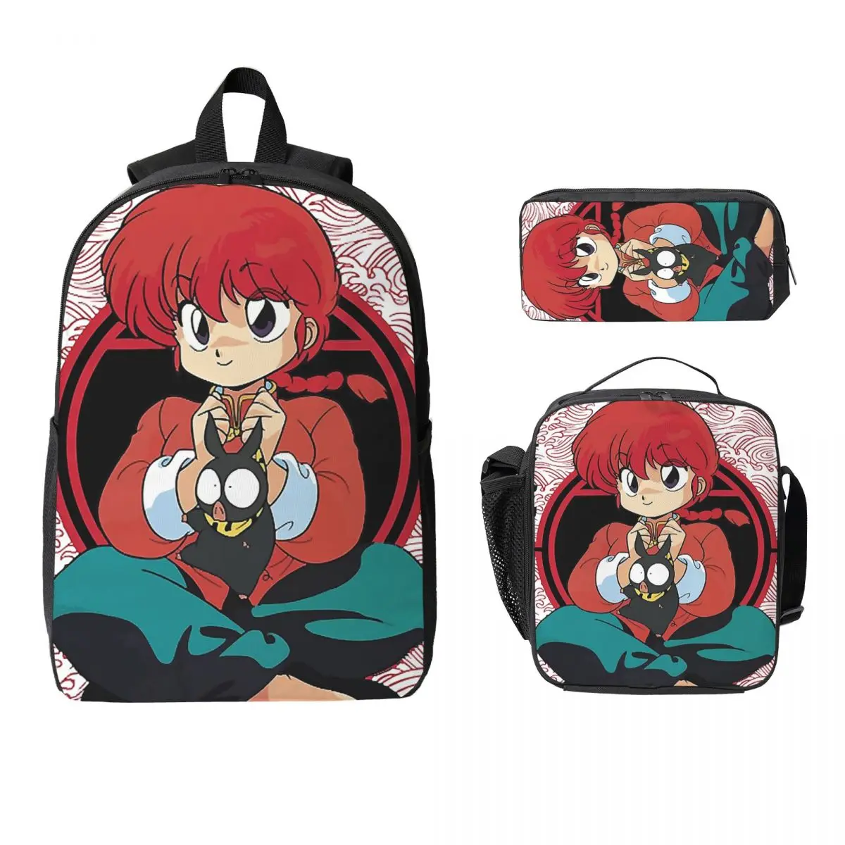 

Ranma 1/2 Saotome Pig Рюкзак для девочек для мальчиков и девочек BookBag Школьная сумка для ноутбука Сумки на плечо 3ps Изолированная сумка для обеда Пенал