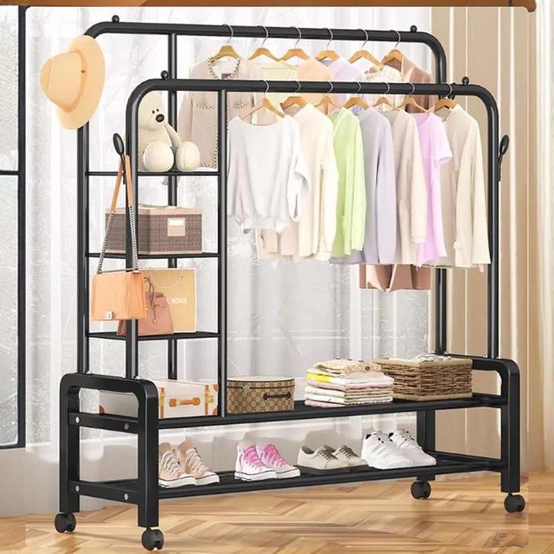 Movable Indoor Clothes Hanger Convenient Multilayer Skirt Bathroom Clothes Drying Rack Space Saving Arara De Roupa Furniture