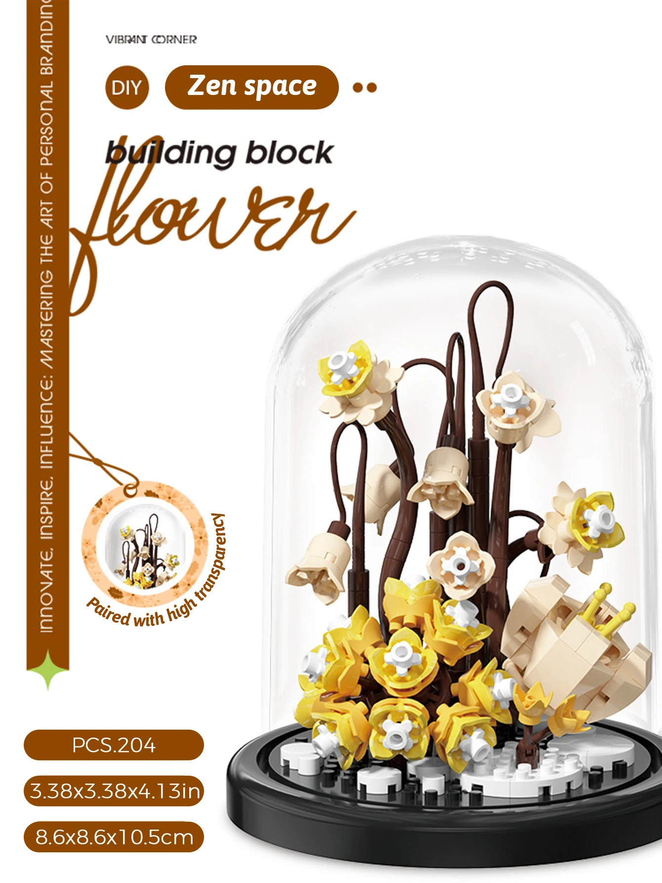 Mikro partikel Baustein Bouquet handgemachtes Geschenk, Kinder Puzzle Spielzeug handgemachte DIY Sonnenblume Desktop-Dekoration Ornament – Detail 13